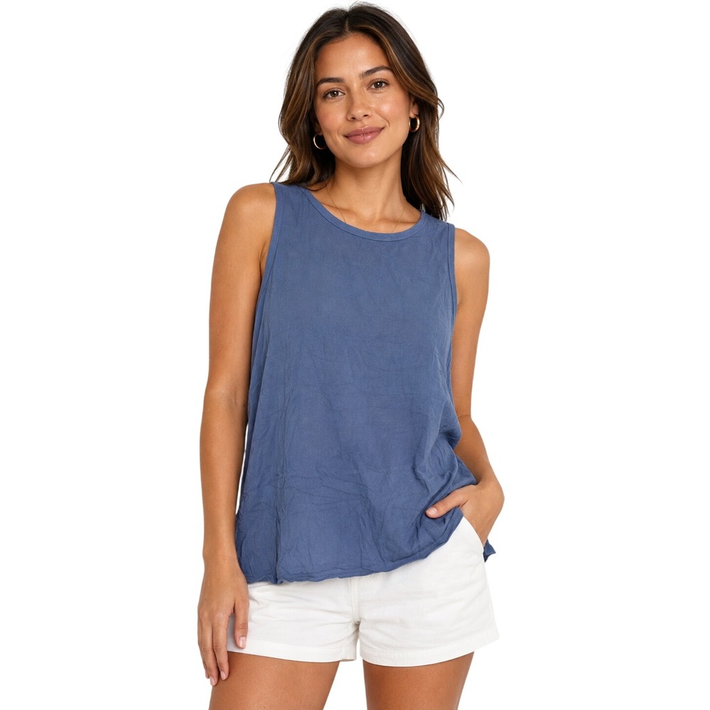 CUPSHE Blue Sleeveless Crew Neck Relaxed Fit Tank Top Womens Medium, NWT